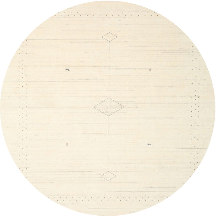 Round Machine Washable Contemporary Peach Beige Rug, wshcon2443