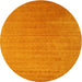 Round Machine Washable Contemporary Dark Orange Rug, wshcon2448