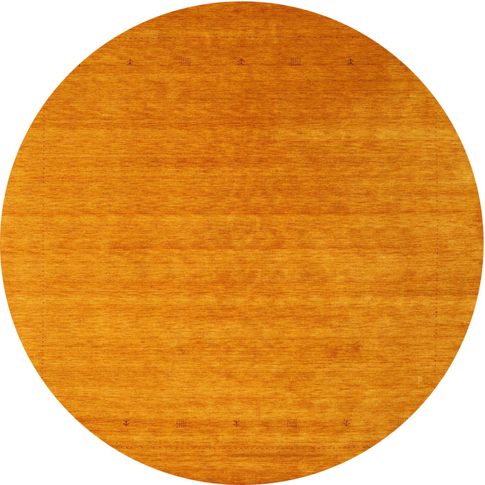 Round Contemporary Dark Orange Modern Rug, con2448