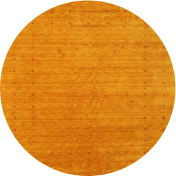 Round Machine Washable Contemporary Dark Orange Rug, wshcon2449