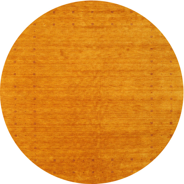 Round Machine Washable Contemporary Dark Orange Rug, wshcon2449