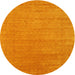 Round Machine Washable Contemporary Dark Orange Rug, wshcon2449
