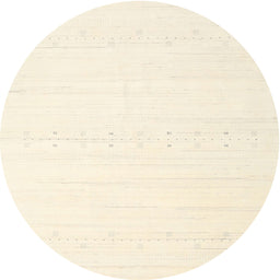 Round Contemporary Peach Beige Solid Rug, con2450