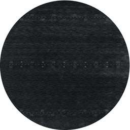 Round Machine Washable Contemporary Gunmetal Green Rug, wshcon2452