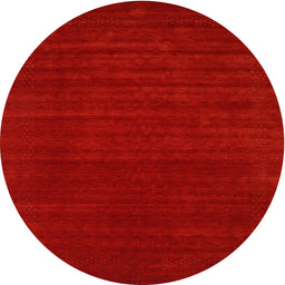 Round Machine Washable Contemporary Neon Red Rug, wshcon2455