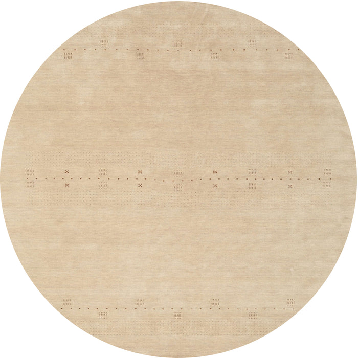 Round Contemporary Brown Solid Rug, con2457