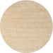 Round Contemporary Yellow Solid Rug, con2461