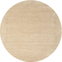 Round Contemporary Yellow Solid Rug, con2462