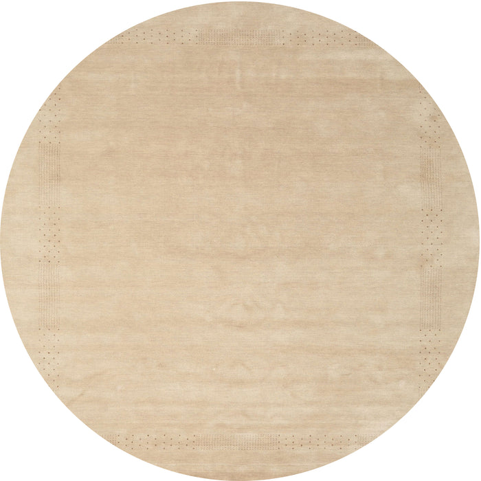 Round Contemporary Yellow Solid Rug, con2462