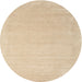 Round Contemporary Yellow Solid Rug, con2462