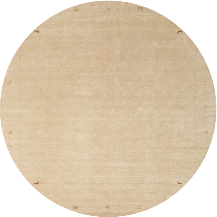 Round Machine Washable Contemporary Yellow Rug, wshcon2464