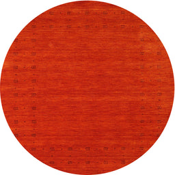 Round Machine Washable Contemporary Red Rug, wshcon2467