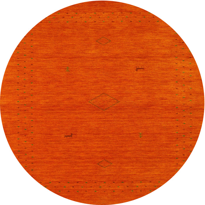 Round Contemporary Red Modern Rug, con2468