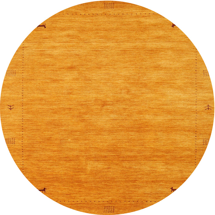 Round Contemporary Dark Orange Modern Rug, con2469