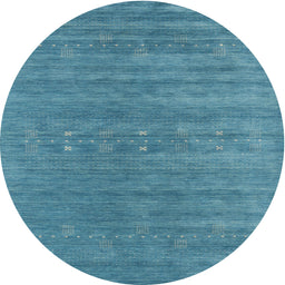 Round Contemporary Blue Ivy Blue Modern Rug, con2470