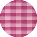 Round Contemporary Deep Pink Modern Rug, con2472