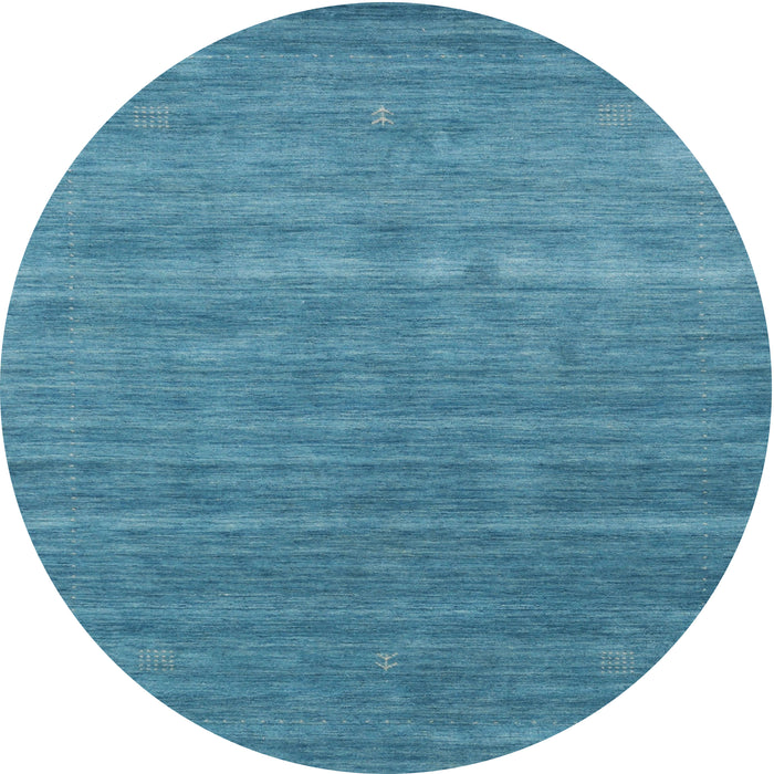 Round Machine Washable Contemporary Bright Navy Blue Rug, wshcon2473
