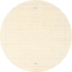 Round Machine Washable Contemporary Peach Beige Rug, wshcon2474