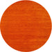 Round Contemporary Red Modern Rug, con2475