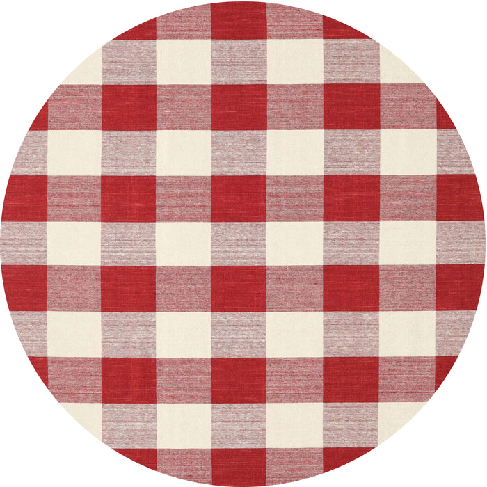 Round Contemporary Desert Sand Beige Checkered Rug, con2476