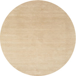 Round Contemporary Yellow Solid Rug, con2478