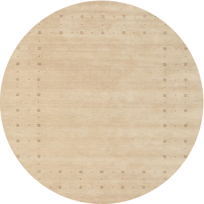 Round Contemporary Yellow Solid Rug, con2479