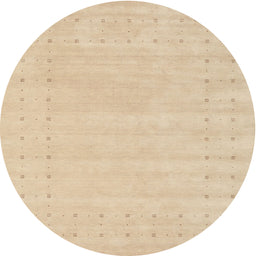 Round Machine Washable Contemporary Yellow Rug, wshcon2479