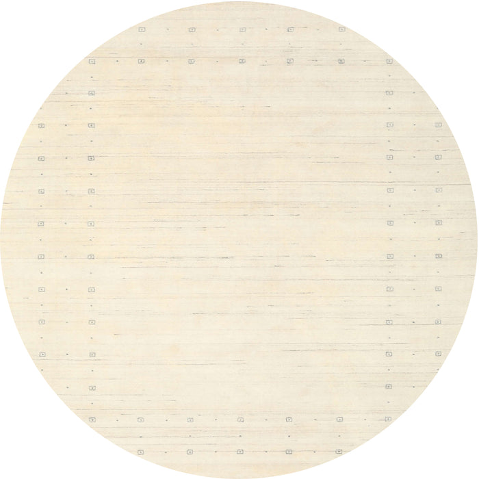 Round Contemporary Peach Beige Solid Rug, con2481