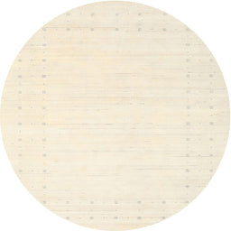 Round Machine Washable Contemporary Peach Beige Rug, wshcon2481