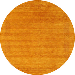 Round Machine Washable Contemporary Dark Orange Rug, wshcon2483