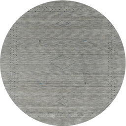 Round Machine Washable Contemporary Dark Gray Rug, wshcon2484