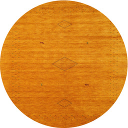 Round Machine Washable Contemporary Dark Orange Rug, wshcon2485