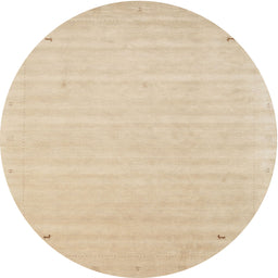 Round Contemporary Brown Solid Rug, con2487