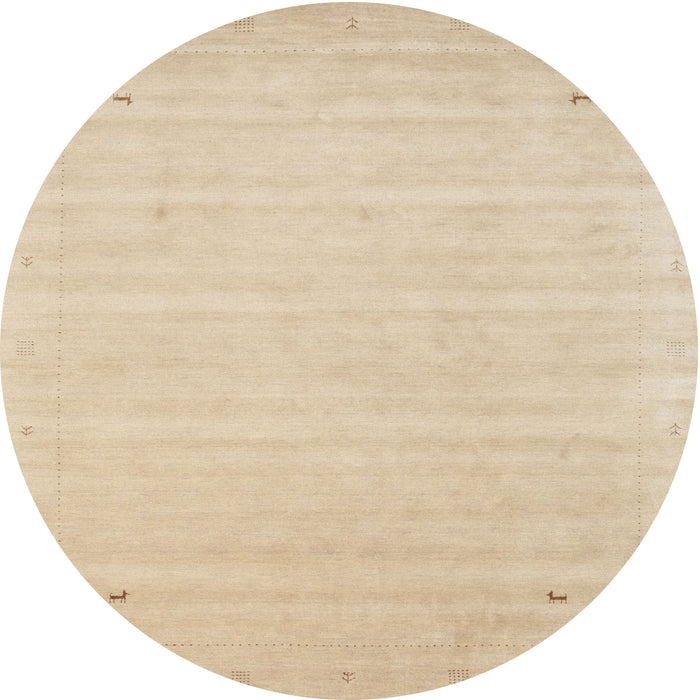 Round Contemporary Brown Solid Rug, con2487