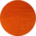 Round Machine Washable Contemporary Red Rug, wshcon2489