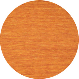 Round Machine Washable Contemporary Orange Red Rug, wshcon248