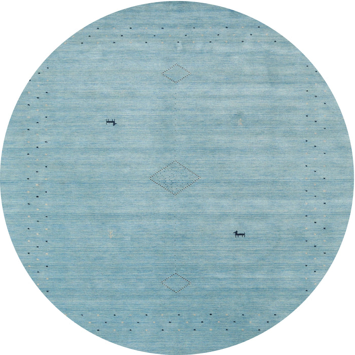 Round Contemporary Koi Blue Modern Rug, con2490