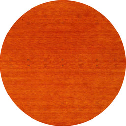 Round Machine Washable Contemporary Red Rug, wshcon2492