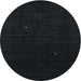 Round Contemporary Gunmetal Green Modern Rug, con2499