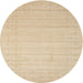 Round Contemporary Brown Solid Rug, con2502