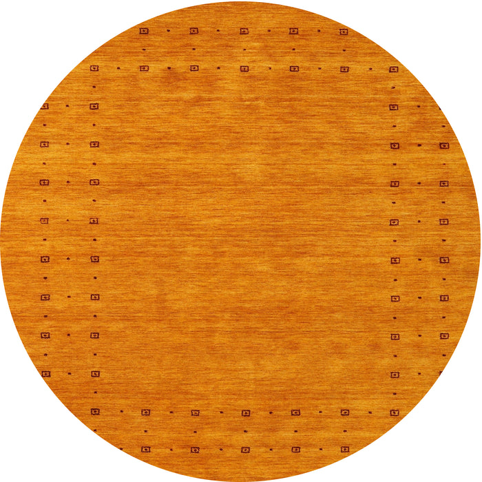 Round Machine Washable Contemporary Orange Red Rug, wshcon2506