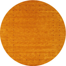 Round Machine Washable Contemporary Orange Red Rug, wshcon2507