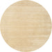 Round Contemporary Brown Gold Solid Rug, con2509