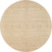 Round Contemporary Brown Solid Rug, con2510