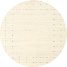 Round Contemporary Beige Solid Rug, con2511