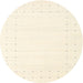 Round Machine Washable Contemporary Parchment Beige Rug, wshcon2511