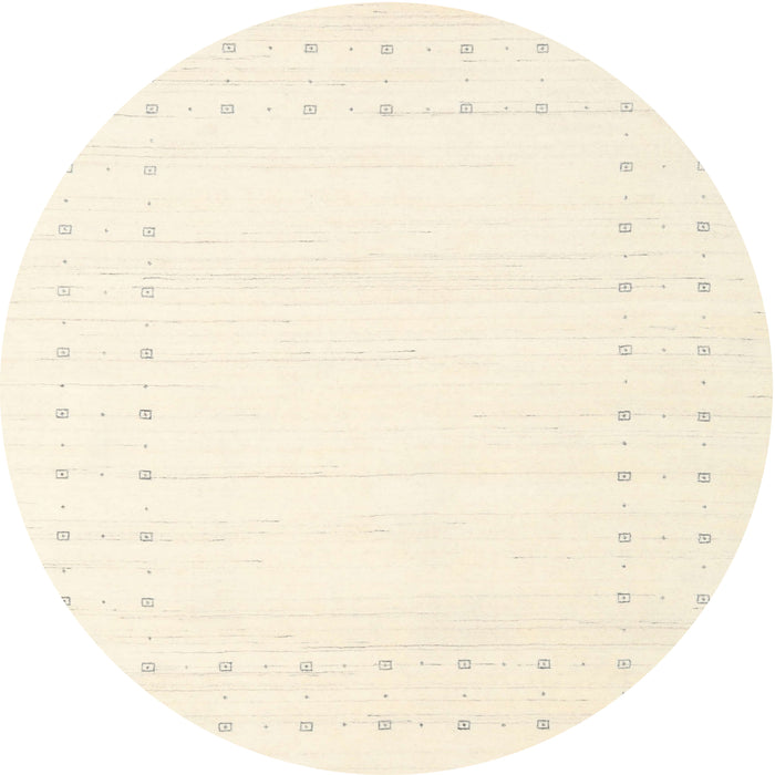 Round Contemporary Beige Solid Rug, con2511