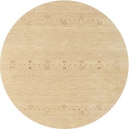 Round Contemporary Yellow Solid Rug, con2515