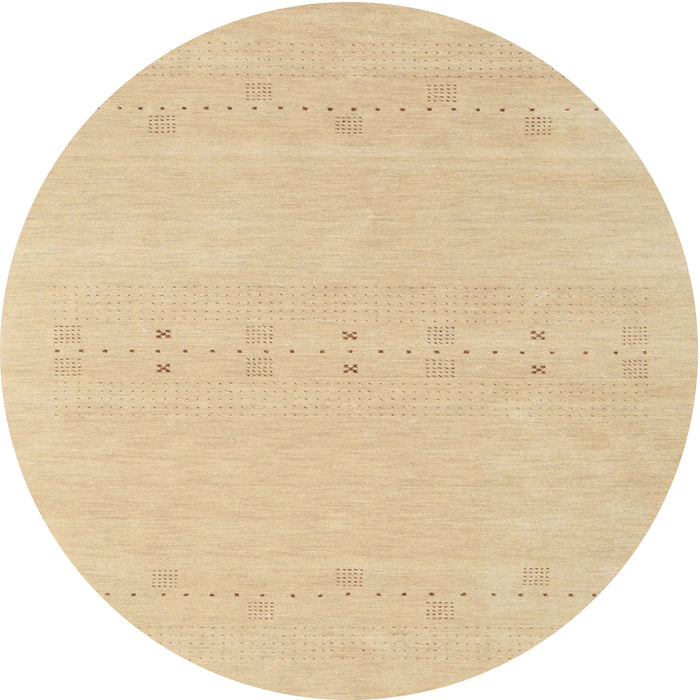 Round Machine Washable Contemporary Yellow Rug, wshcon2515