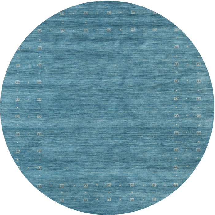 Round Contemporary Blue Green Modern Rug, con2517
